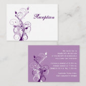 Paarse Lila Witte Bloemen Receptie Behuizing Kaart (Voorkant / Achterkant)