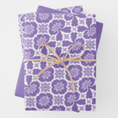 Paarse, Lila & witte Marokkaanse Patroon Inpakpapier Vel (In situ)