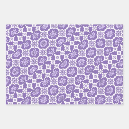Paarse, Lila & witte Marokkaanse Patroon Inpakpapier Vel (Voorkant)