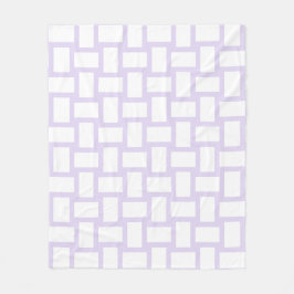 Paarse Lila & Witte Weefsel Design Fleece Deken