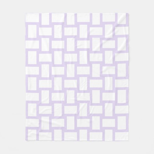 Paarse Lila & Witte Weefsel Design Fleece Deken (Voorkant)