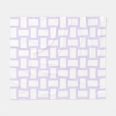 Paarse Lila & Witte Weefsel Design Fleece Deken (Voorkant (Horizontaal))
