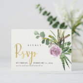 Paarse lila woestijncactii RSVP-kaart Kaart (Staand voorkant)