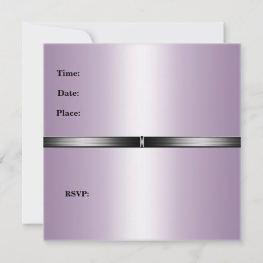 Paarse Lila Zilver 40e verjaardag Kaart (Achterkant)