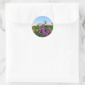 Paarse Lilacs bij zonsondergang Ronde Sticker (Tas)