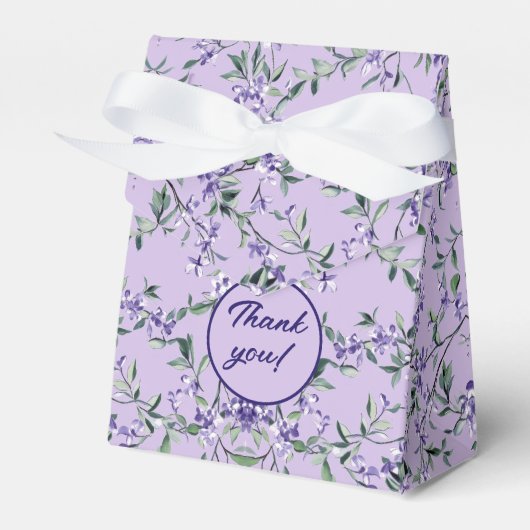 Paarse Lilacs bruiloft Dank u gunstbox Bedankdoosjes (Voorkant Zijde)