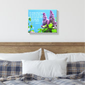 Paarse Lilacs Christelijke Schrift Canvas Print (Insitu (Slaapkamer))