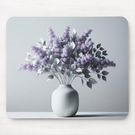 Paarse Lilacs en Silver Leaf Boeket Muismat (Voorkant)