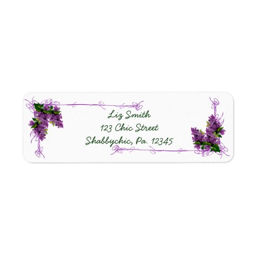 Paarse Lilacs Etiket (Voorkant)