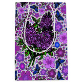 Paarse Lilacs Karner Blauwe Vlinders NH Symbolen Medium Cadeauzakje (Voorkant)