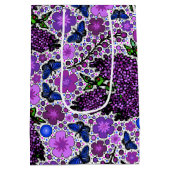 Paarse Lilacs Karner Blauwe Vlinders NH Symbolen Medium Cadeauzakje (Achterkant)