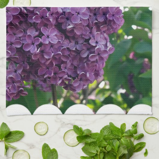 Paarse Lilacs Kitchen Towel Theedoek (Gevouwen)
