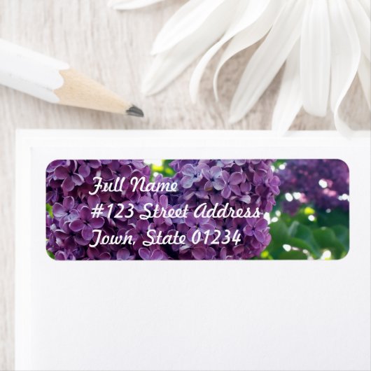 Paarse Lilacs Mailing Label (Insitu)