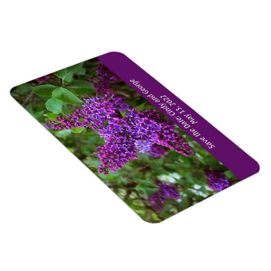 Paarse Lilacs op een lentedag - Bewaar de datum Magneet (Rechterzijde)