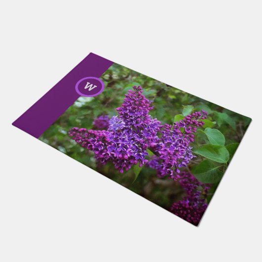 Paarse Lilacs op een lentedag gepersonaliseerd Deurmat (Schuin)