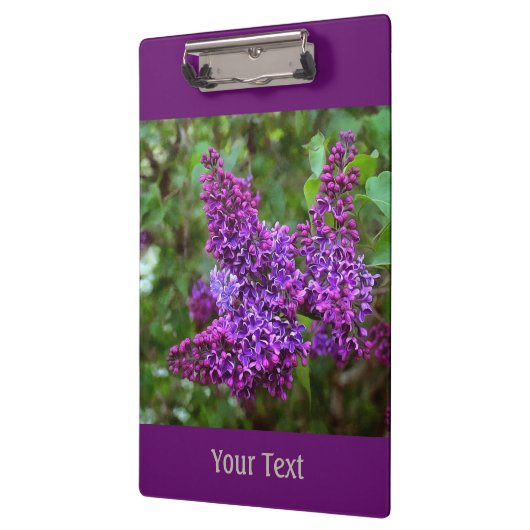 Paarse Lilacs op een lentedag gepersonaliseerd Klembord (Links)