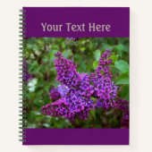 Paarse Lilacs op een lentedag gepersonaliseerd Notitieboek (Voorkant)