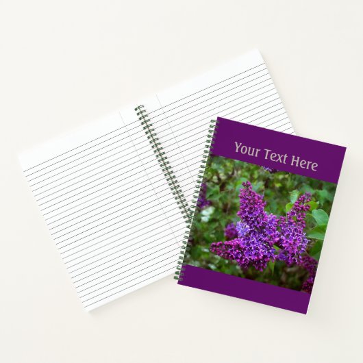 Paarse Lilacs op een lentedag gepersonaliseerd Notitieboek (Binnen)