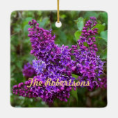 Paarse Lilacs op een lentedag Gespecialiseerde ker Keramisch Ornament (Achterkant)