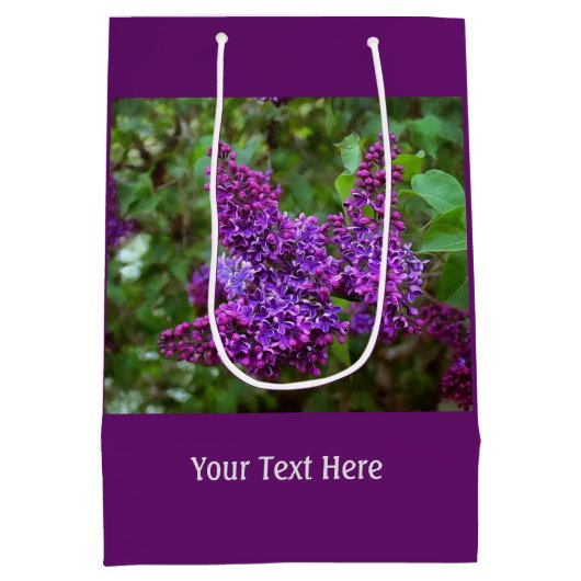 Paarse Lilacs op een lentedag Medium Cadeauzakje (Achterkant)