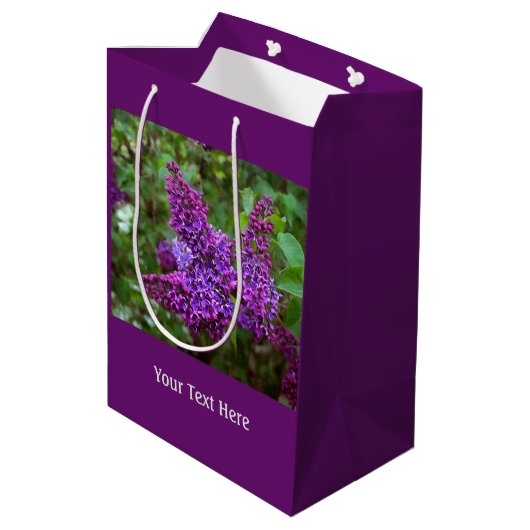 Paarse Lilacs op een lentedag Medium Cadeauzakje (Achterkant Gekanteld)