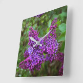 Paarse Lilacs op een lentedag Vierkante Klok (Hoek)