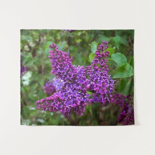 Paarse Lilacs op een lentedag Wandkleed (Voorkant (horizontaal))