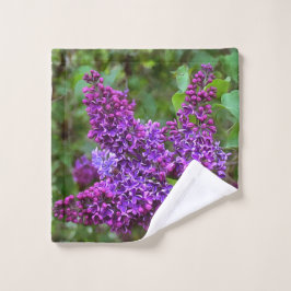 Paarse Lilacs op een lentedag Washandje