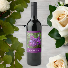 Paarse Lilacs op een lentedag Wijn Etiket