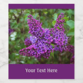 Paarse Lilacs op een lentedag Wijn Etiket (Enkel label)