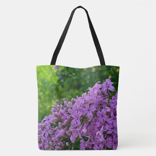 Paarse lilacs romantisch elegant paarse bloemenmam tote bag (Achterkant)