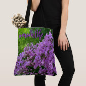 Paarse lilacs romantisch elegant paarse bloemenmam tote bag (Dichtbij)