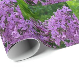 Paarse lilacs romantische elegante paarse foto van cadeaupapier