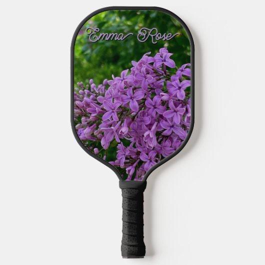 Paarse lilacs romantische elegante paarse foto van pickleball paddle (Voorkant)