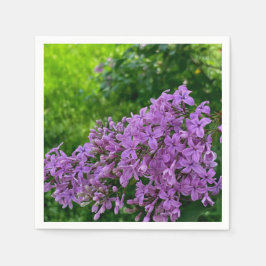 Paarse lilacs romantische elegante paarse foto van servet