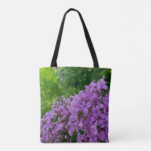 Paarse lilacs romantische elegante paarse foto van tote bag (Achterkant)
