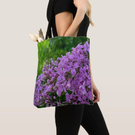 Paarse lilacs romantische elegante paarse foto van tote bag
