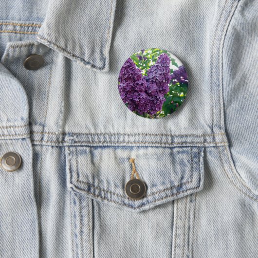 Paarse Lilacs Round Button (In situ)
