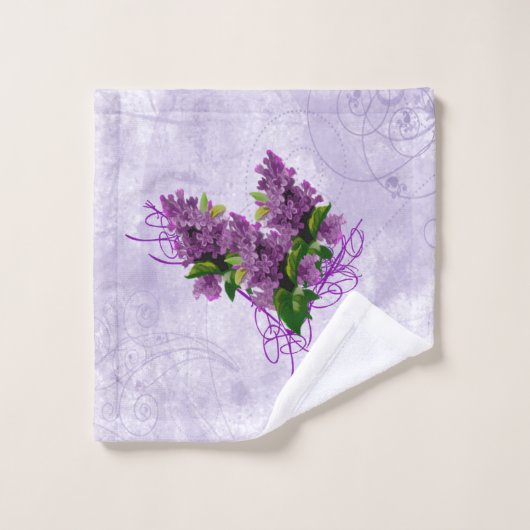 Paarse Lilacs Towel Set Bad Handdoek (Wasdoekje)