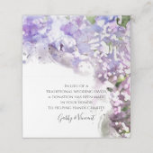 Paarse Lilacs Waterverf Wedding Charity Favors Plaatskaartje (Buitenkant ongevouwen)