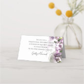 Paarse Lilacs Waterverf Wedding Charity Favors Plaatskaartje (Voorkant)