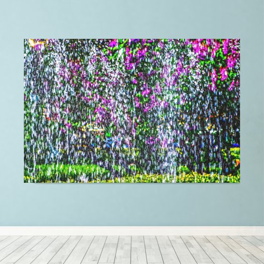 Paarse Lilacs White Water Abstract Art Canvas Afdruk (Insitu (Houten vloer))