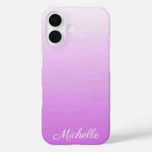 Paarse lilakleurovergang gepersonaliseerde naam iPhone 16 hoesje