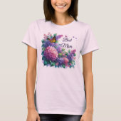 Paarse lila's Beste moeder Bloemen T-shirt (Voorkant)
