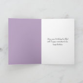 Paarse lila's en watervallen Verjaardag Kaart (Binnen)