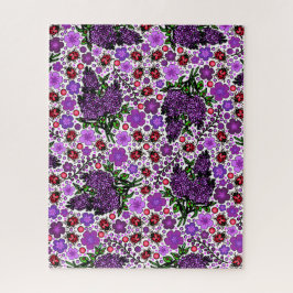 Paarse lila's, lieveheersbeestjes NH staat symbole Legpuzzel