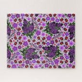 Paarse lila's, lieveheersbeestjes NH staat symbole Legpuzzel (Horizontaal)