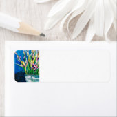 Paarse Lilies-adreslabel Etiket (Insitu)