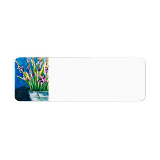 Paarse Lilies-adreslabel Etiket