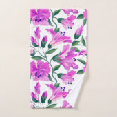 Paarse Lilies Bad Handdoek (Handdoek)
